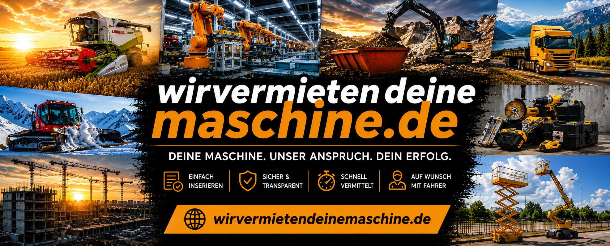 Wir vermieten deine Maschine – Maschinen und Fahrzeuge